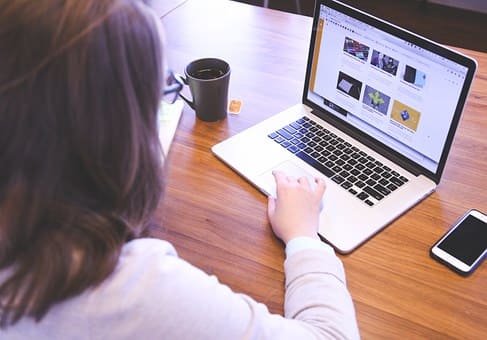 using laptop