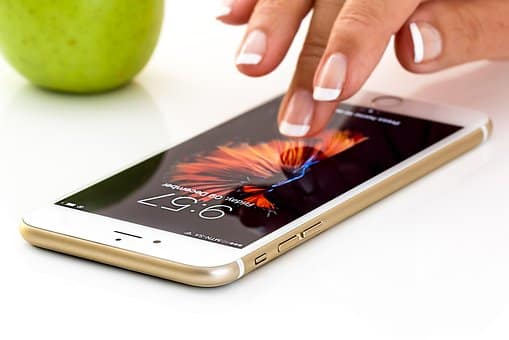 touching phone screen