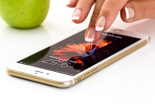 touching phone screen